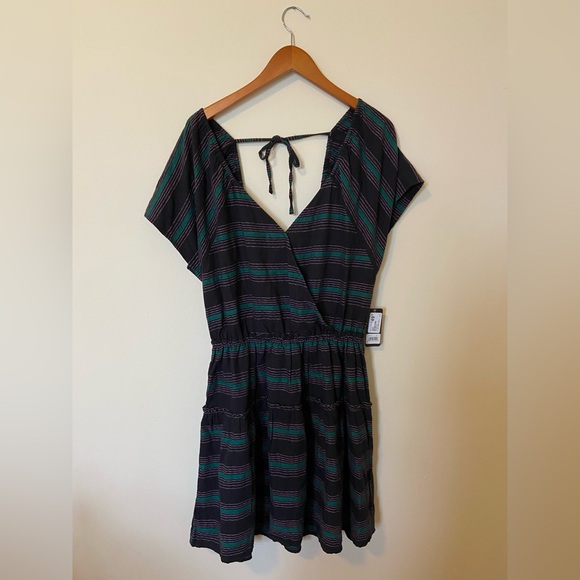 Women’s NWT Wrangler Retro Black Striped Mini Dress Sz XL - Picture 3 of 11